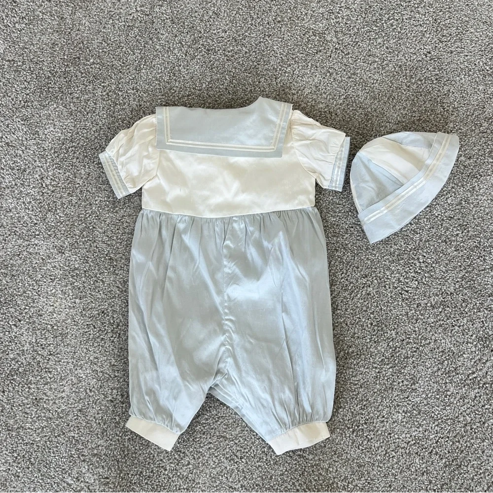Amacello Baby Sailor Outfit - Light Blue & Cream